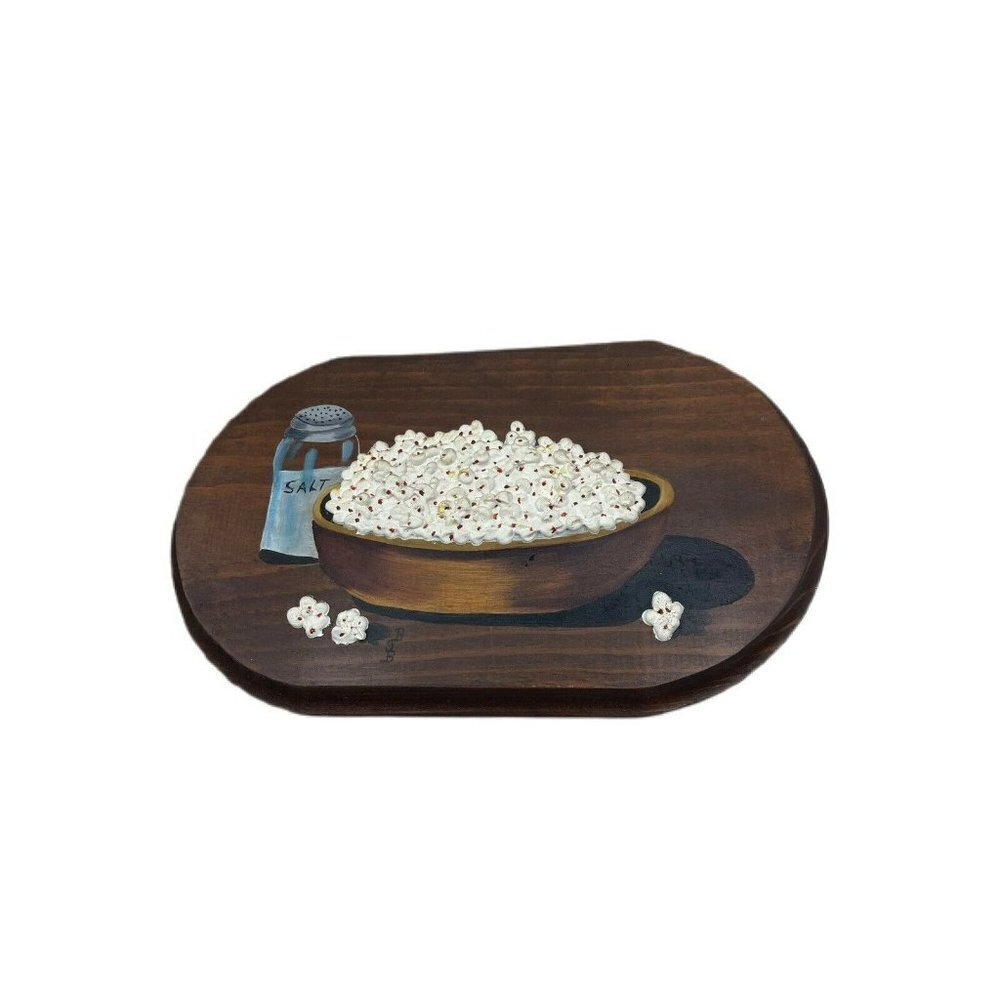 Handmade Signed by Artist Vintage Popcorn Sign 3-D